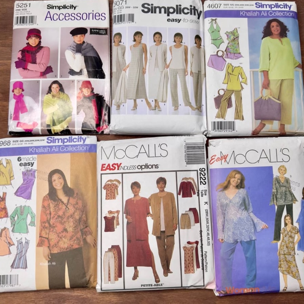 Women's plus sized clothing sewing patterns 26w-50w